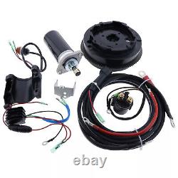 1Set Electric Start Motor Kit For Yamaha Outboard 2 Stroke 9.9HP 15HP Flywheel