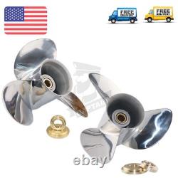2 Pack RH+LH Stainless Propeller 15 1/4x19 For Yamaha Outboard Motor 150-300HP