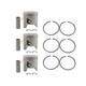3 Piston Kits 6h3-11636-01 0.50 + Rings Fits Yamaha 60hp 70hp Outboard Motor
