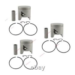 3 Piston Kits 6H3-11636-01 0.50 + Rings Fits Yamaha 60HP 70HP Outboard Motor