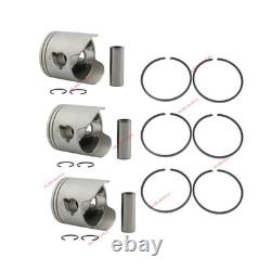 3 Piston Kits 6H3-11636-01 0.50 + Rings Fits Yamaha 60HP 70HP Outboard Motor