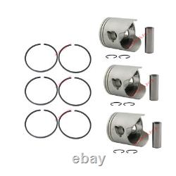 3 Set Piston Kit 6H3-11631-01 STD + Rings for Yamaha 60HP 70HP Outboard Motor 2T