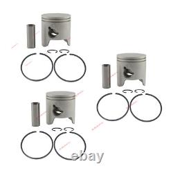 3 Set Piston Kit 6H3-11631-01 STD + Rings for Yamaha 60HP 70HP Outboard Motor 2T