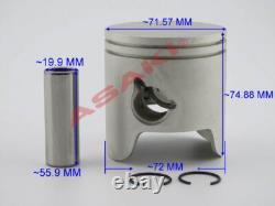 3 Set Piston Kit 6H3-11631-01 STD + Rings for Yamaha 60HP 70HP Outboard Motor 2T