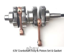 63V Crankshaft Assy & Piston Set & Gasket For Yamaha 2T 9.9 15HP Outboard Motor