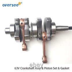 63V Crankshaft Assy & Piston Set & Gasket For Yamaha 2T 9.9 15HP Outboard Motor
