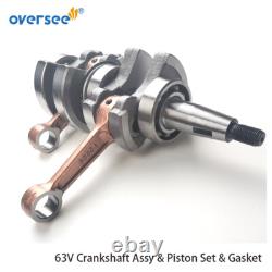 63V Crankshaft Assy & Piston Set & Gasket For Yamaha 2T 9.9 15HP Outboard Motor