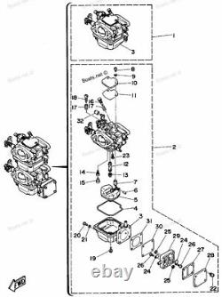 6L2-14301+ 6L2-14302 Carburetor Kit For Yamaha Outboard Motor 2 stroke 20HP 25HP