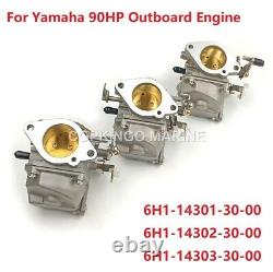 Carburetor Assy For Yamaha Outboard Engine Motor 75HP 80HP 90HP 6H1-14301/2/3-30