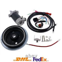 Electric Start Motor Flywheel Kit For Yamaha Outboard 4 Stroke 25HP F25SMHA