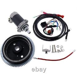 Electric Start Motor Flywheel Kit for 4 Stroke 20HP Yamaha Outboard F20SMHA