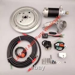 Electric Start Motor Kit Flywheel for Yamaha Outboard 2 Stroke 25/30HP