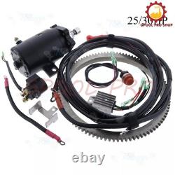 For Yamaha Outboard 2 Stroke 25/30HP Electric Start Motor Kit Flywheel