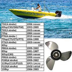 Stainless Steel Propeller 13x19 For Yamaha Outboard Motor 50-130HP Left Rotation