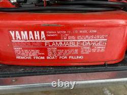 Vintage Yamaha 3.7 gal / 14 L Steel Outboard Motor Metal Gas Tank With Two Hoses
