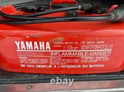 Vintage Yamaha 3.7 gal / 14 L Steel Outboard Motor Metal Gas Tank With Two Hoses
